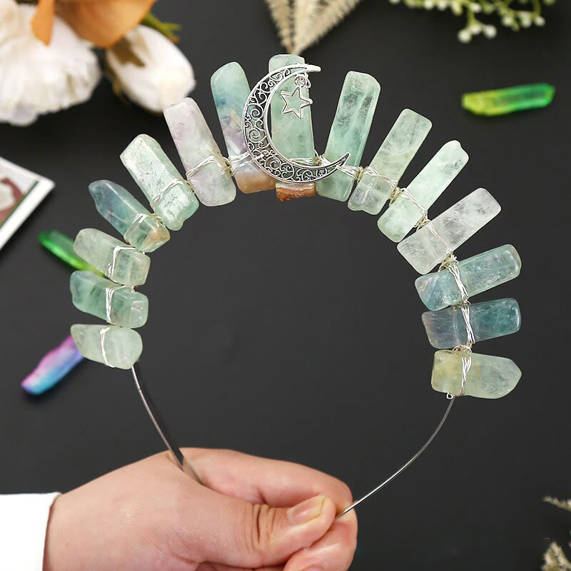 Couronne de cristal à tube plat en forme d'étoile de lune tridimensionnelle Olivenorma