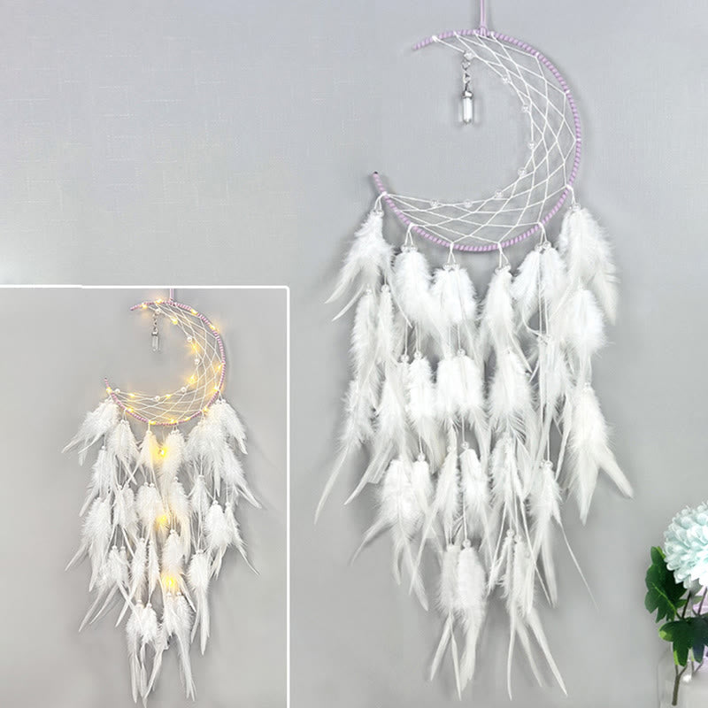 Attrape-rêves pendentif lune avec topaze bleue Olivenorma