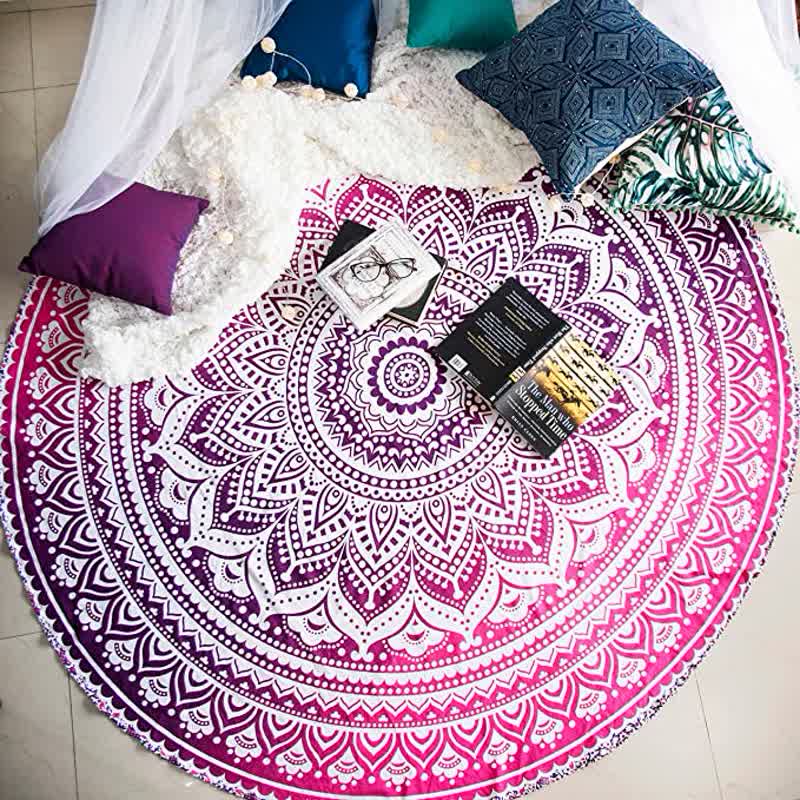 Tapisserie circulaire de méditation et de yoga Rosamia Mandala