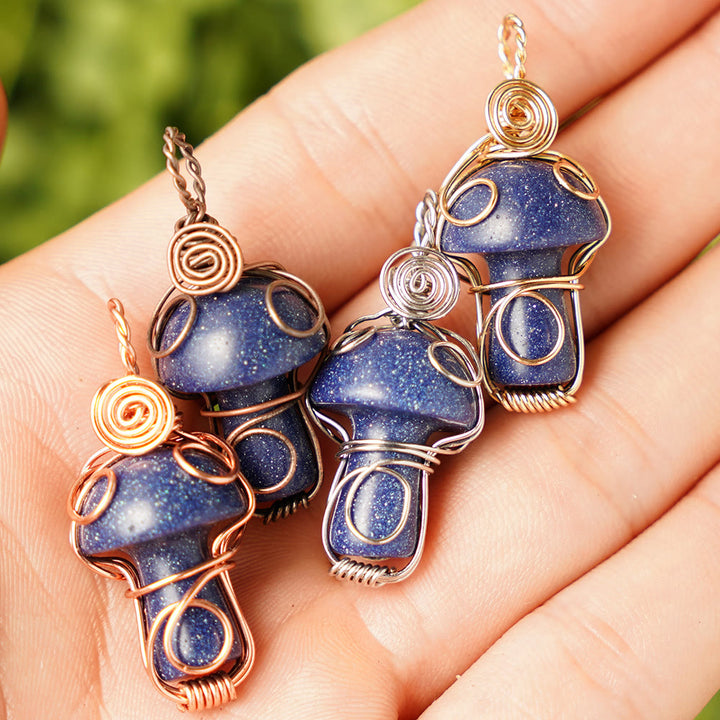 Collier en pierre de guérison naturelle Olivenorma aux champignons