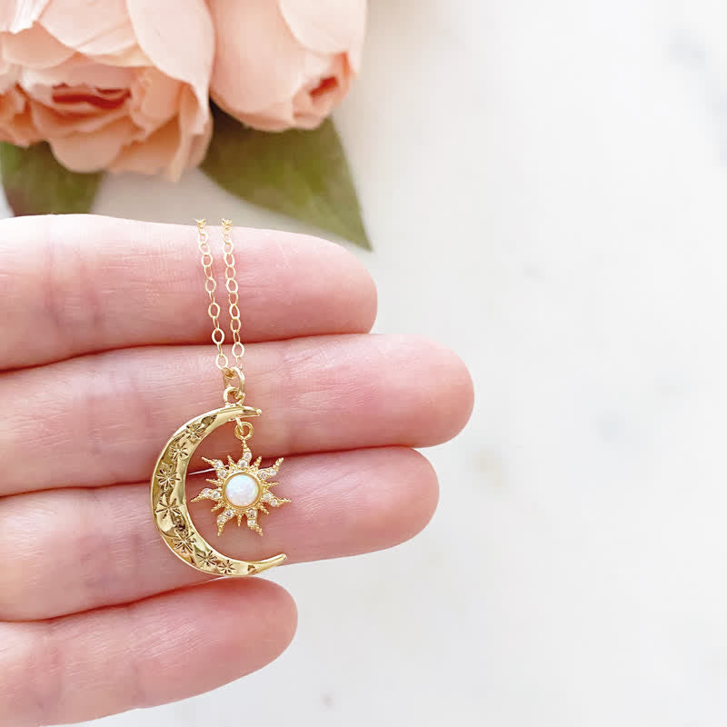 Collier Soleil et Lune Opale Olivenorma