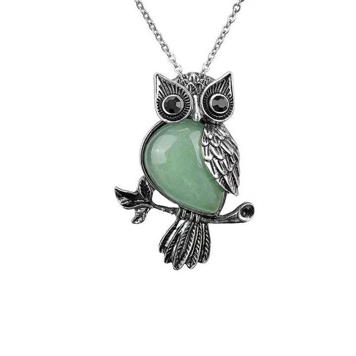 Collier hibou en pierre naturelle Olivenorma