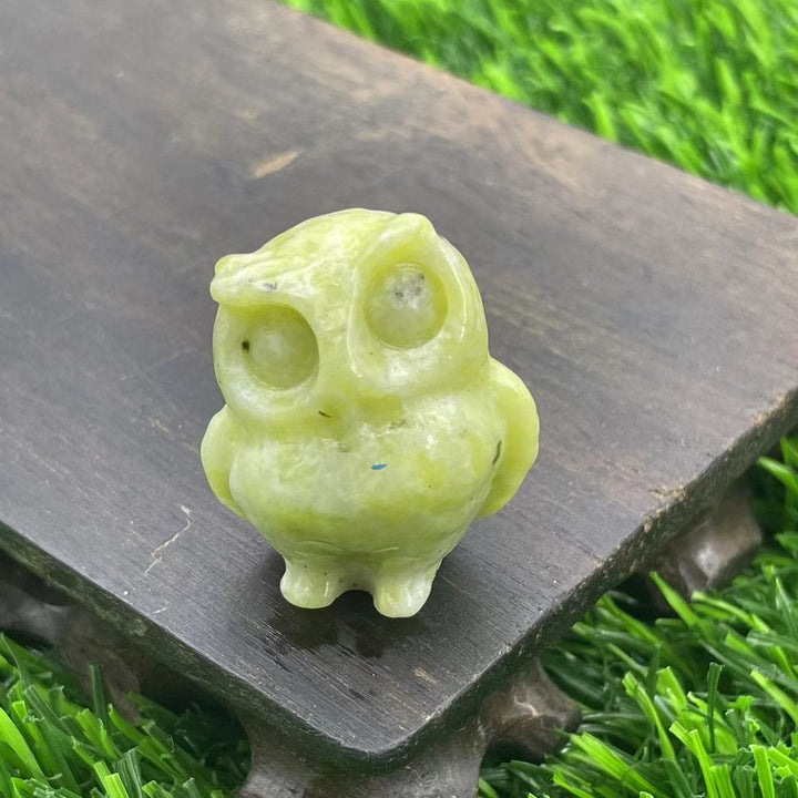 Ornement de hibou en cristal naturel Olivenorma de 3,5 cm, décoration en pierres précieuses