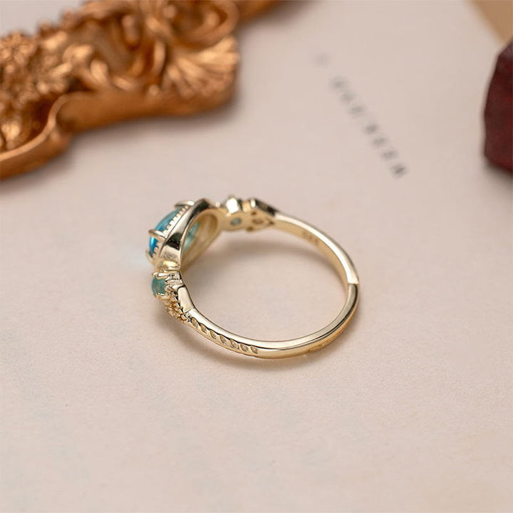 Bague ajustable en tourmaline Paraiba Olivenorma « Chaque mer est une île »