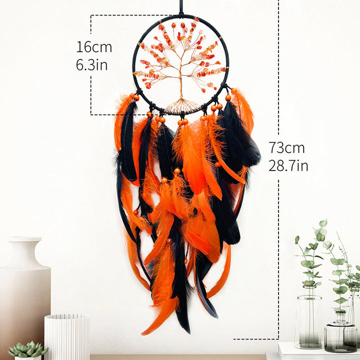 Attrape-rêves arbre de vie en agate jaune Olivenorma