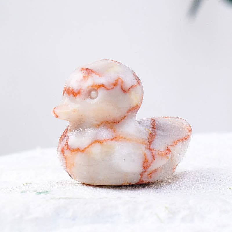 Décoration en pierre précieuse sculptée en forme de canard en cristal de quartz Olivenorma de 1,2 pouce