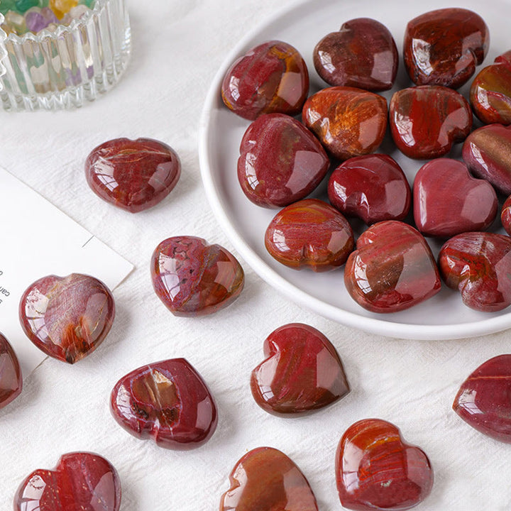 Coeur en cristal poli d'agate rouge Olivenorma