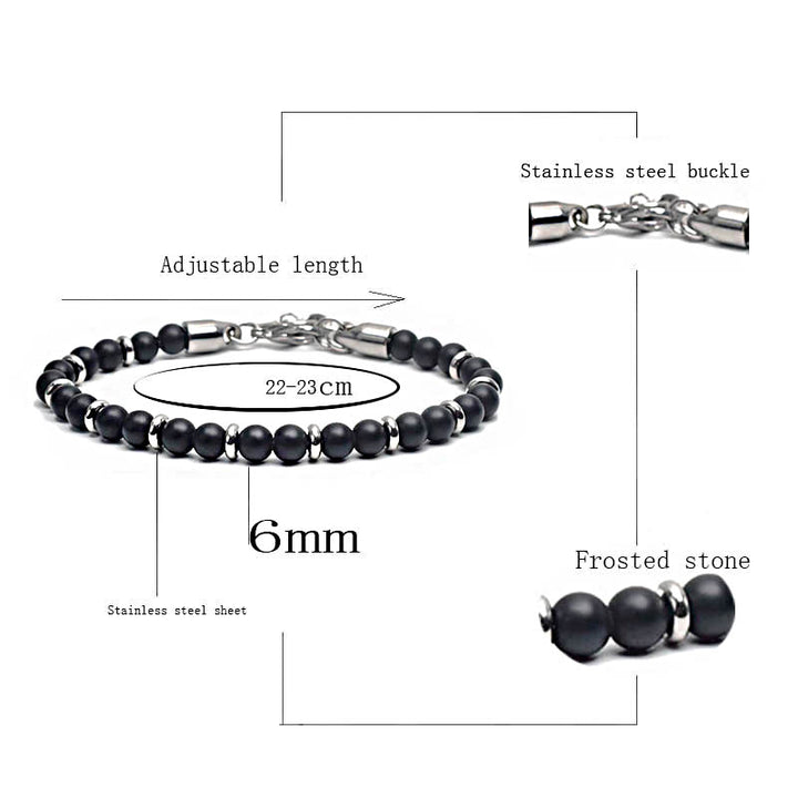 Bracelet en perles d'agate patinées Olivenorma