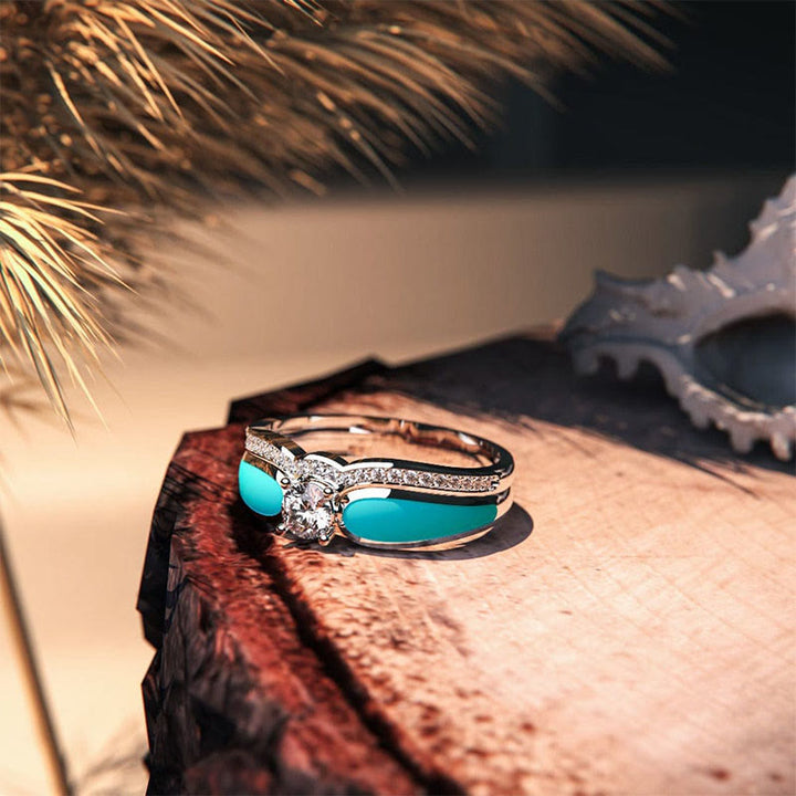 Bague Olivenorma Bleu Lagon Turquoise 2 pièces