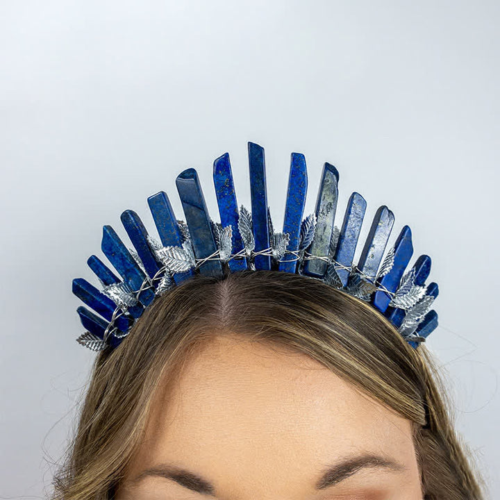 Couronne de cristal de sorcière de lune en lapis-lazuli Olivenorma