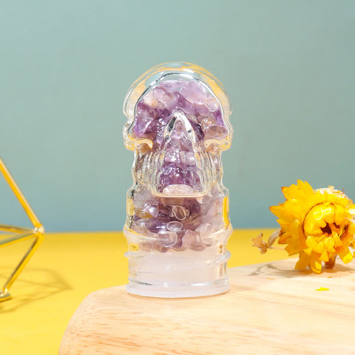 Bouteille d'eau en cristal avec crâne Olivenorma