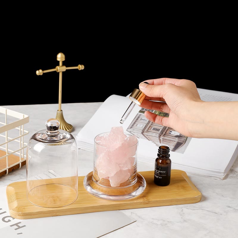 Diffuseur Olivenorma en pierre sans flamme, coupe transparente, lampe d'aromathérapie en cristal