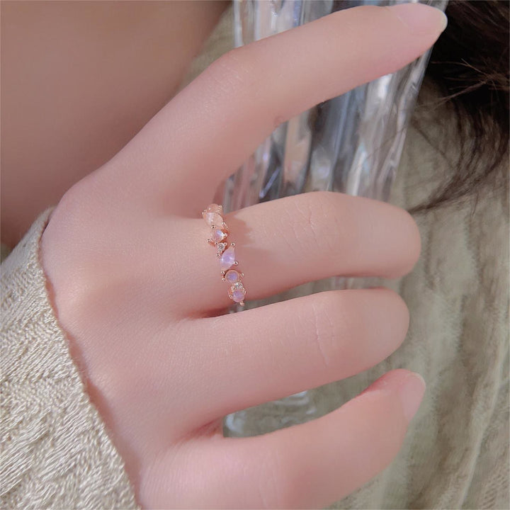 Bague exquise en argent sterling S925 avec pierre de lune Olivenorma