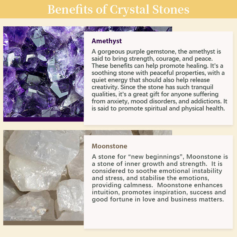 Bracelet porte-bonheur en améthyste et pierre de lune