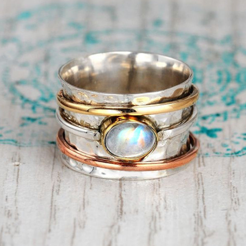 Bague porte-bonheur en pierre de lune Olivenorma