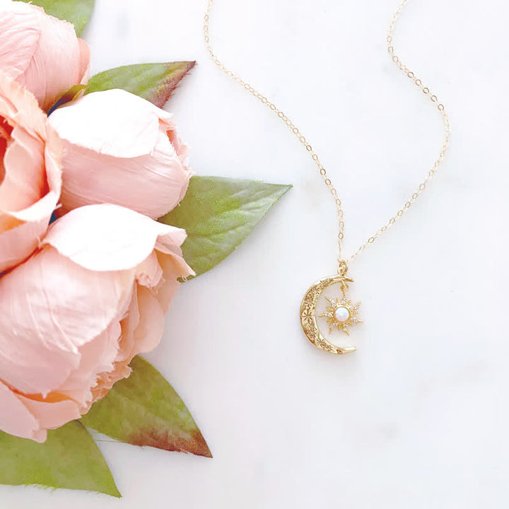 Collier Soleil et Lune Opale Olivenorma