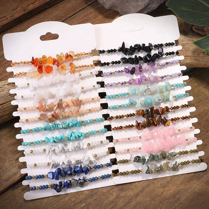 Bracelet en fil de gravier et cristal de Bohème Olivenorma