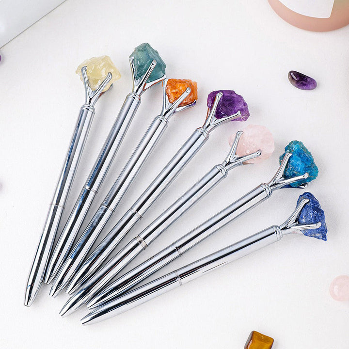 Stylo de manifestation de pierre brute Olivenorma Décoration de pierres précieuses