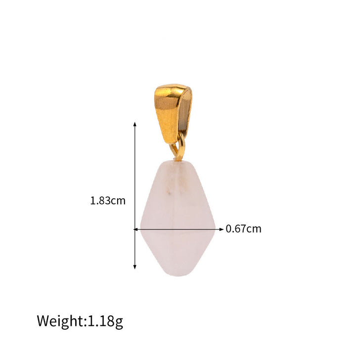 Collier avec pendentif en quartz rose, lapis-lazuli, turquoise et diamant Olivenorma