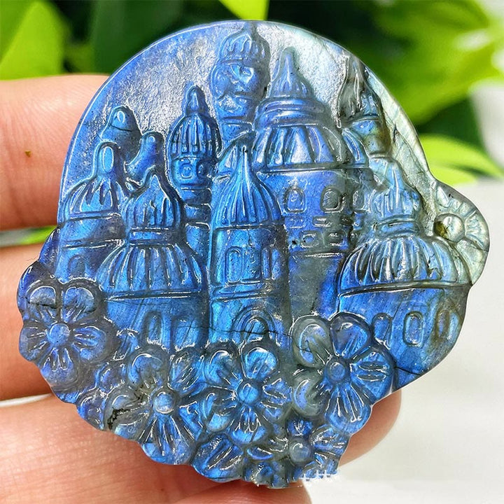 Ornements de visage de lune en labradorite naturelle Olivenorma Décoration en pierres précieuses