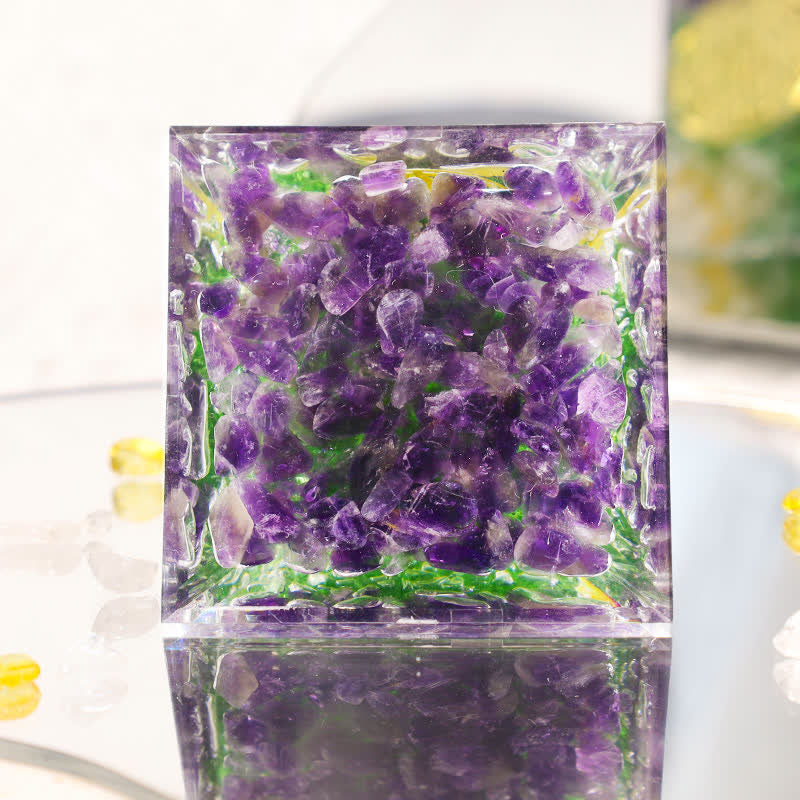 Pyramide d'orgone en cristal hexagramme de la fleur de vie Olivenorma