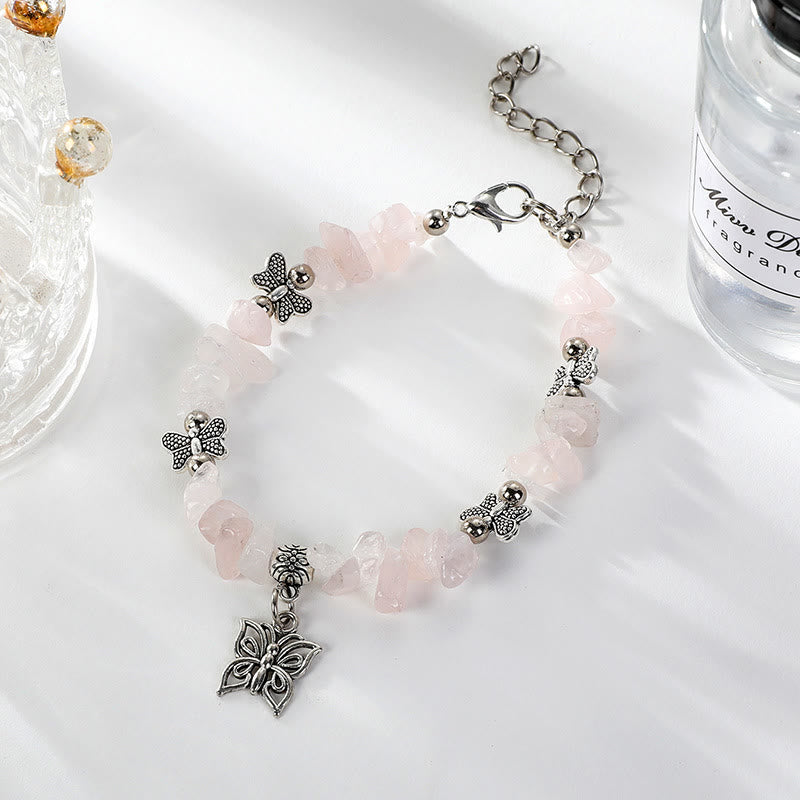Bracelet à breloques papillon en cristal coloré Olivenorma