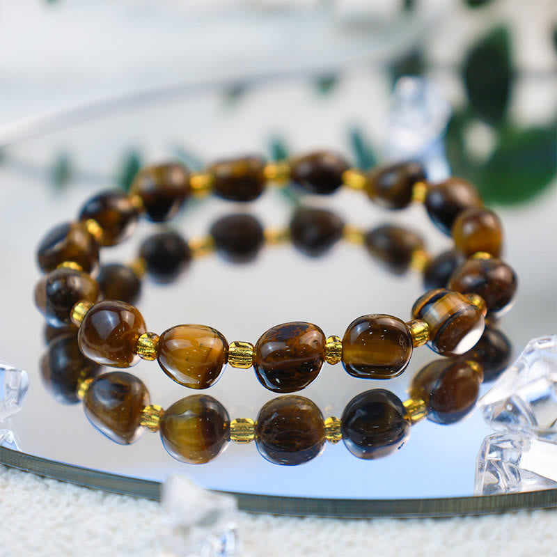 Bracelet artisanal en gravier de cristal irrégulier Olivenorma