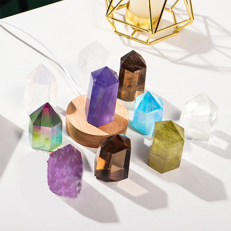 Lampe décorative en cristal de guérison en cristal naturel Olivenorma