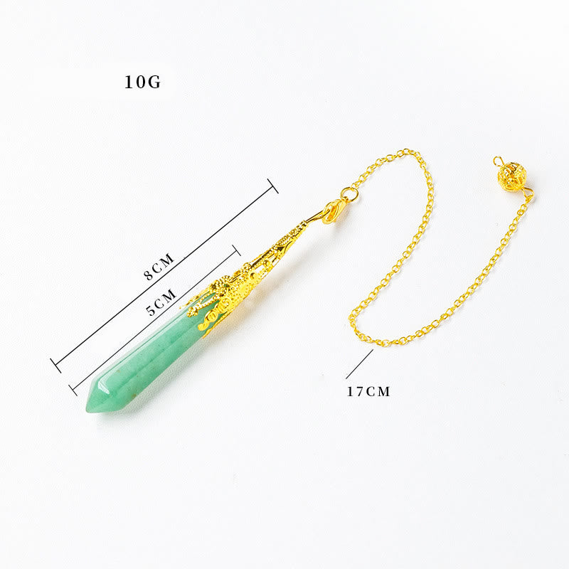 Pendule à chaîne en cuivre doré et argent avec cristaux naturels Olivenorma