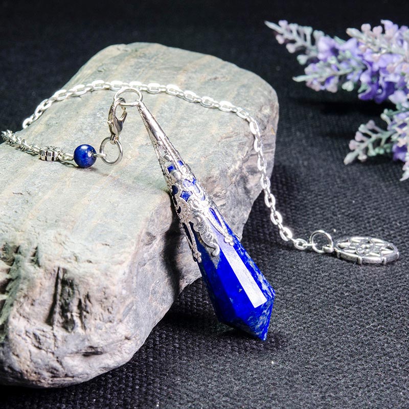 Pendule rétro positif en lapis-lazuli