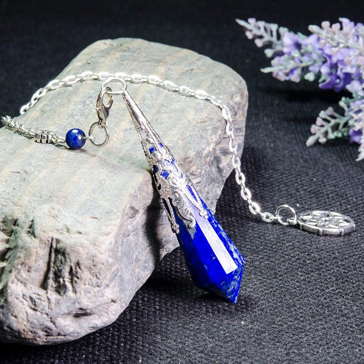 Pendule rétro positif en lapis-lazuli