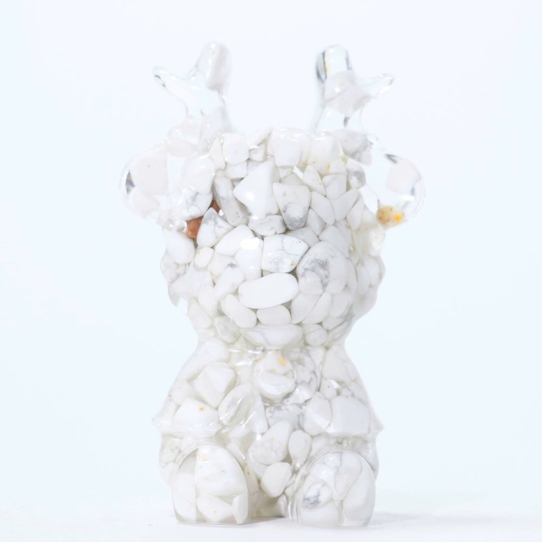 Décoration en pierre précieuse en forme d'élan en cristal naturel Olivenorma