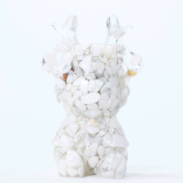 Décoration en pierre précieuse en forme d'élan en cristal naturel Olivenorma