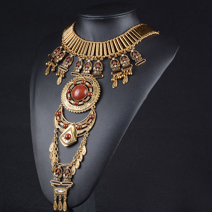 Collier de corps avec chaîne et pierres précieuses de style bohème Olivenorma