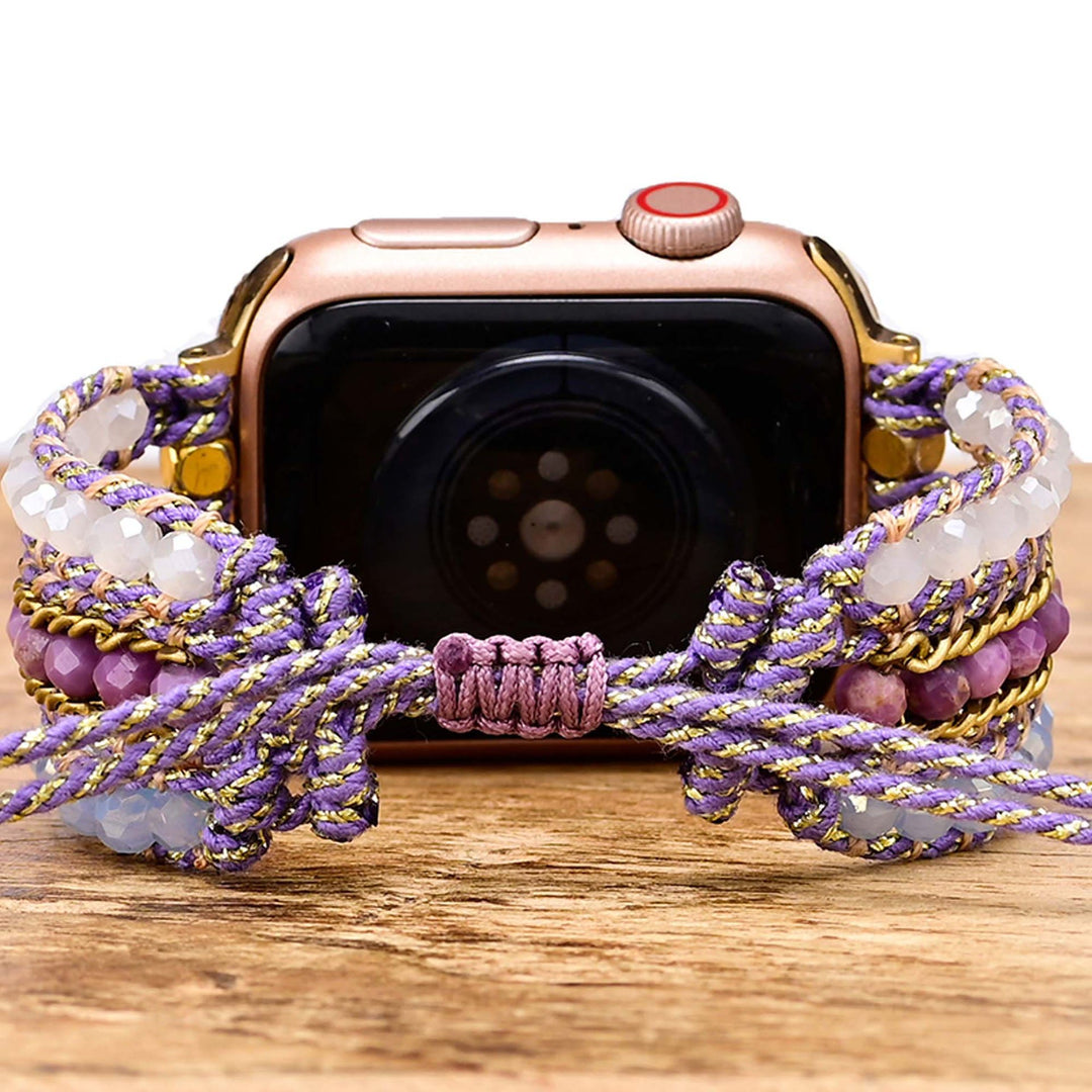 Bracelet bohème tissé en cristal naturel Olivenorma