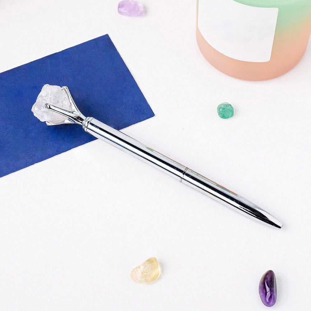 Stylo de manifestation de pierre brute Olivenorma Décoration de pierres précieuses