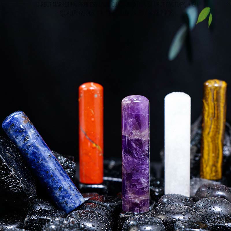 Ornement cylindrique en cristal de chakra naturel Olivenorma Décoration en pierres précieuses