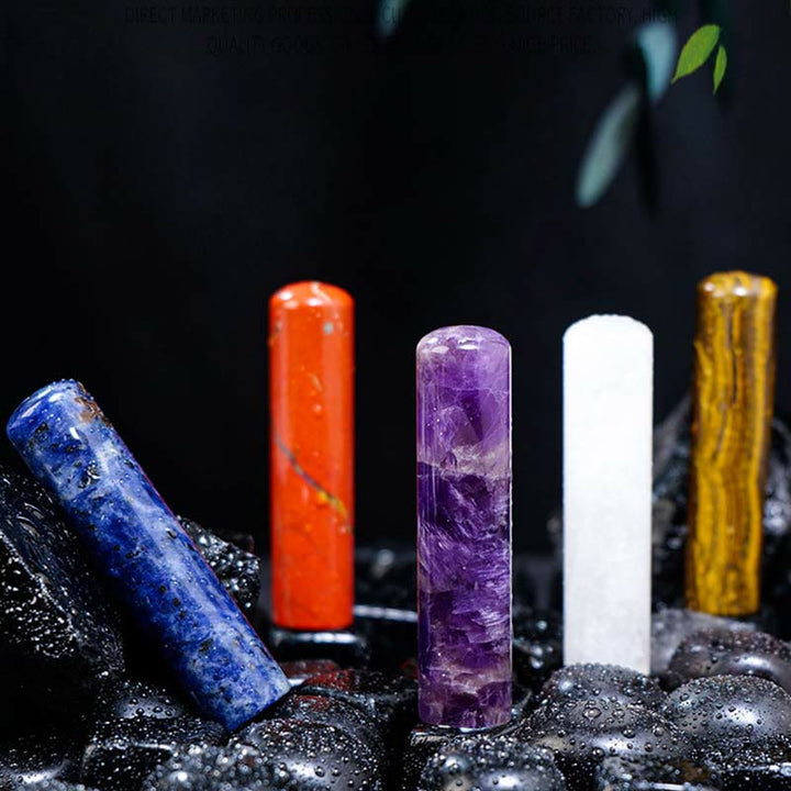 Ornement cylindrique en cristal de chakra naturel Olivenorma Décoration en pierres précieuses