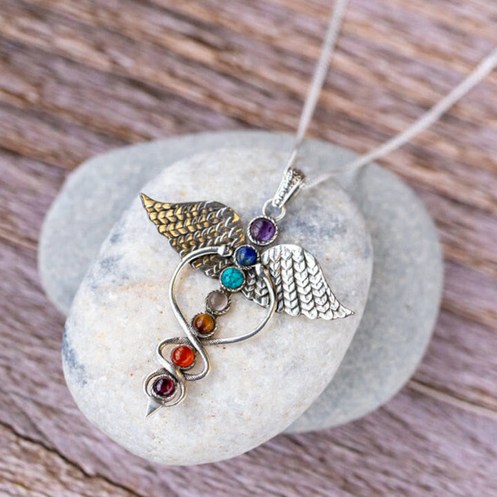 Collier de guérison des 7 chakras Olivenorma Wing