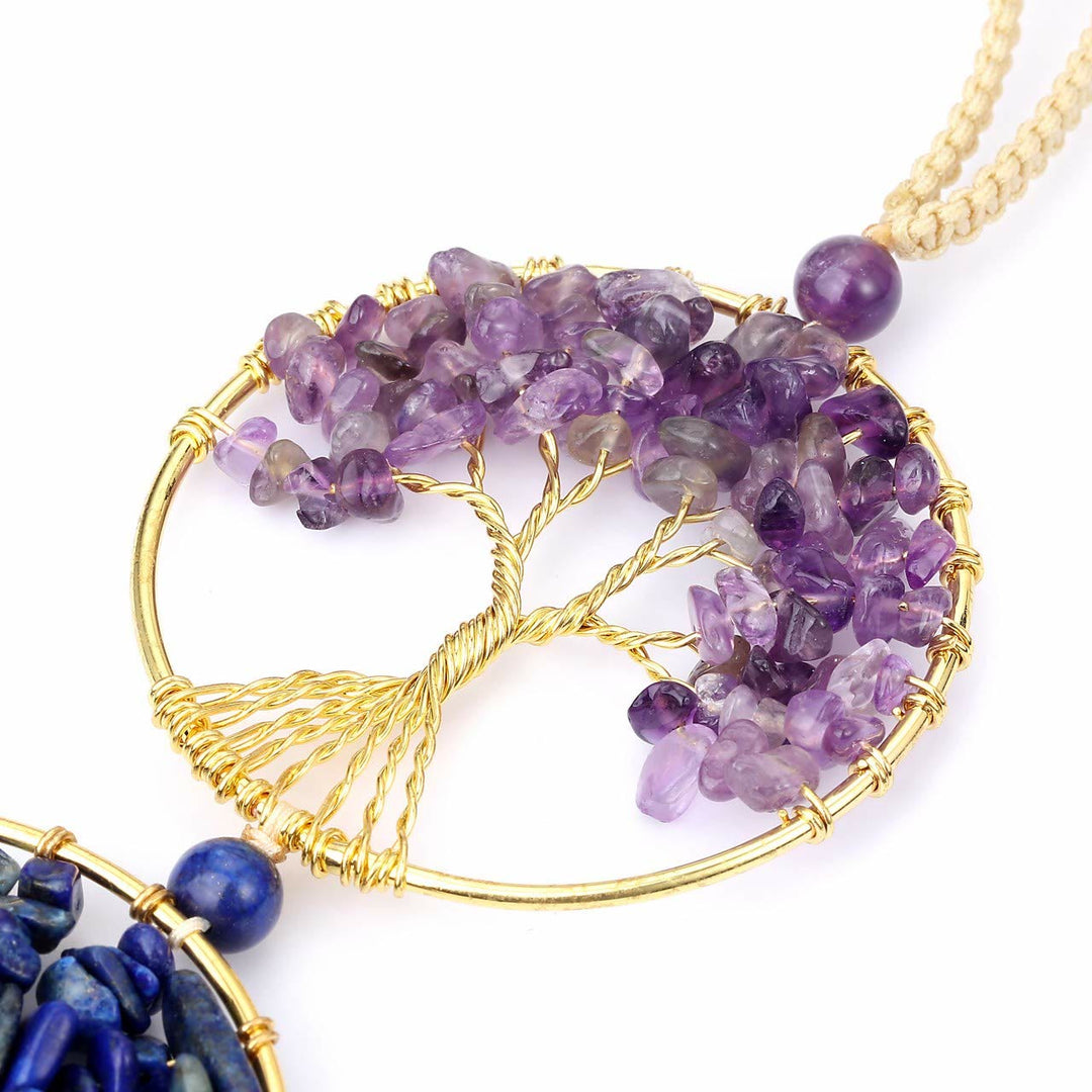 Décoration murale arbre de vie Feng Shui en cristal à 7 chakras Olivenorma