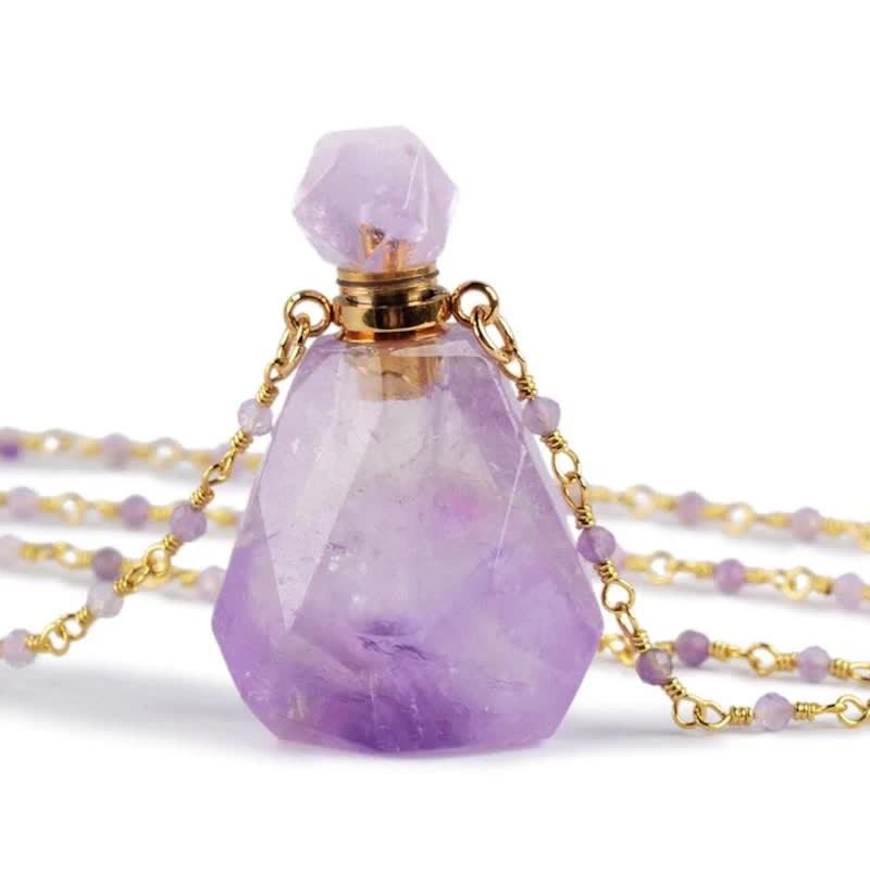 Collier bouteille de parfum en cristal