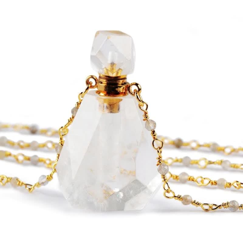 Collier bouteille de parfum en cristal