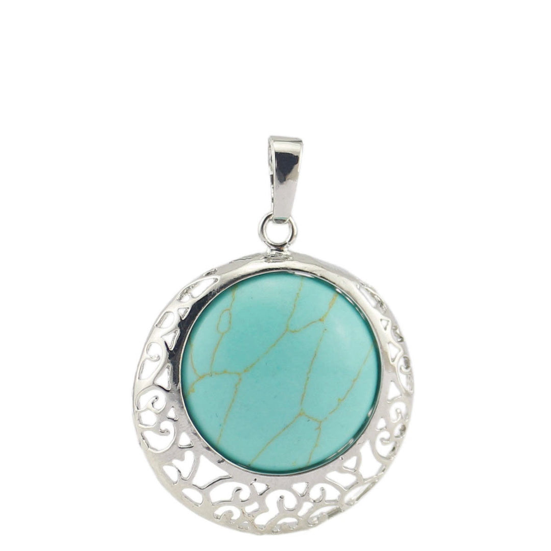 Collier ajustable en véritable pierre de cristal ronde Olivenorma