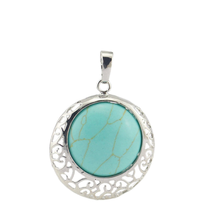 Collier ajustable en véritable pierre de cristal ronde Olivenorma