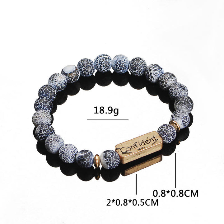 Bracelet de gravure confiant en pierres précieuses naturelles Olivenorma