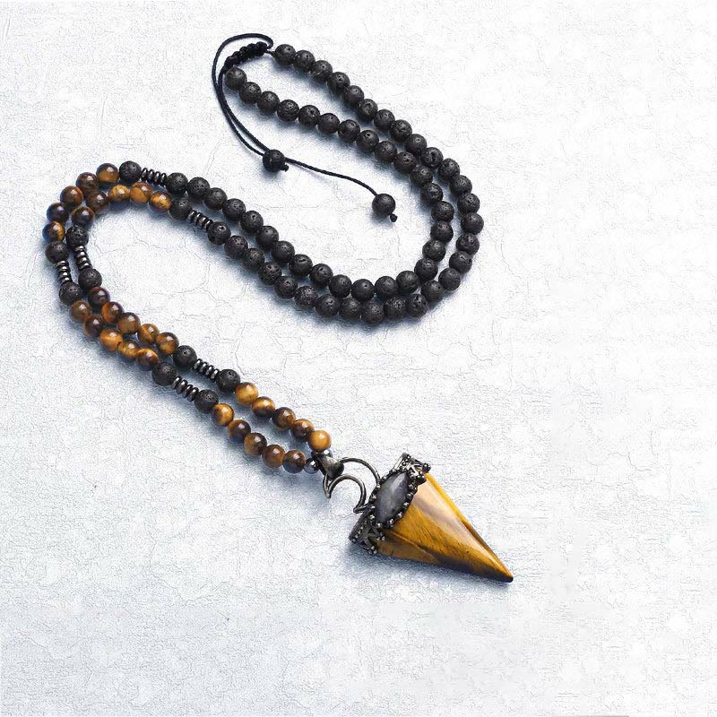 Collier pendentif en forme de triangle en cristal naturel Olivenorma
