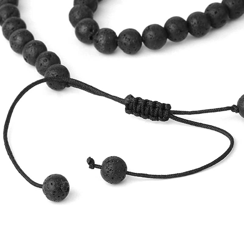 Collier de perles de méditation prismatiques en pierre naturelle Olivenorma