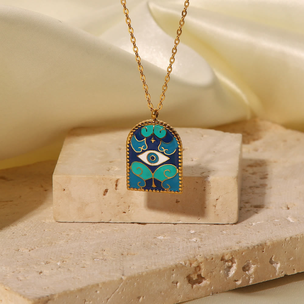 Collier de Tarot Olivenorma Blue Evil Eye Galaxy Sun
