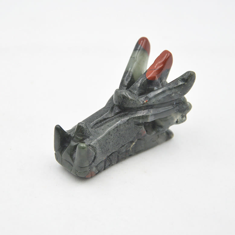 Décoration en pierres précieuses en forme de tête de dragon en cristal Olivenorma