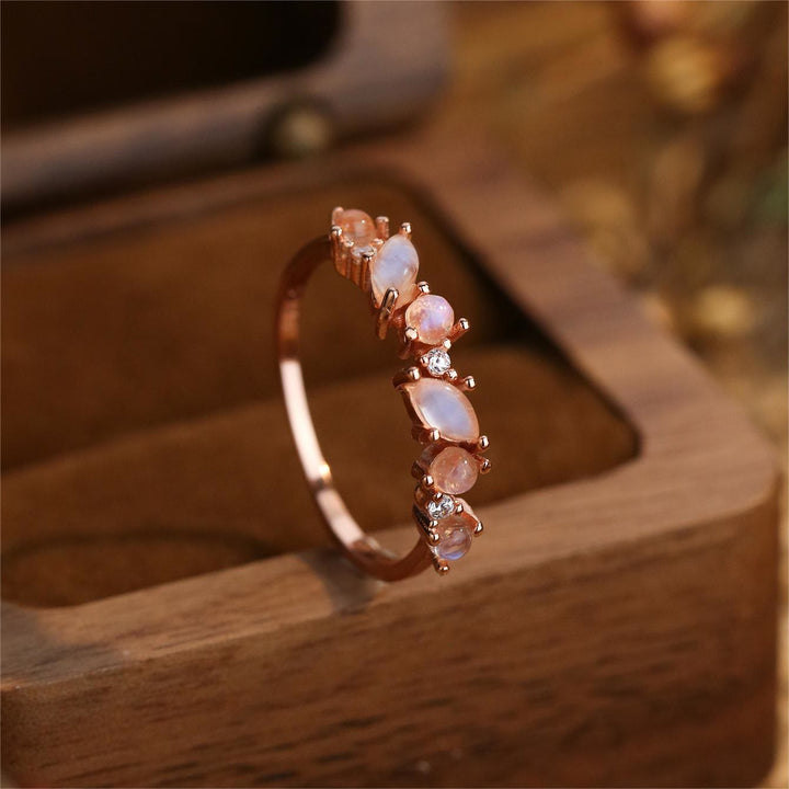 Bague exquise en argent sterling S925 avec pierre de lune Olivenorma